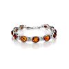 Cognac Amber Bracelet In Sterling Silver The Soprano, image 