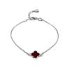 Thin Silver Chain Bracelet With Cherry Amber The Monaco, image 
