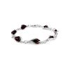 Flower Motif​ Sterling Silver Link Bracelet With Baltic Amber The Calla Lily, image 