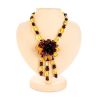 Two-Toned Amber Floral Necklace The Anemone, image 