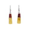 Handmade Amber Dangle Earrings With Padauk Wood The Indonesia, image 