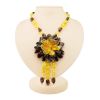 Amber Floral Necklace With Dangles The Anemone, image 