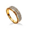 Triple band Golden Ring With Diamonds, Ring Size: 8 / 18, image 