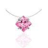 Invisible Necklace With Square Pink Crystal The Aurora, image 