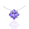 Invisible Necklace With Violet Crystal The Aurora, image 