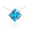 Invisible Necklace With Blue Crystal In Gold The Aurora, Length: 42, image 