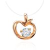 Apple Motif Gold Crystal Pendant Necklace The Aurora, Length: 41, image 