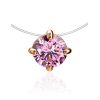 Invisible Necklace With Pink Crystal In Gold The Aurora, Length: 42, image 