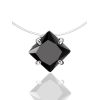 Invisible Necklace With Square Black Crystal The Aurora, image 