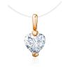 Invisible Necklace With Heart Shaped Crystal In Gold The Aurora, Length: 40, image 