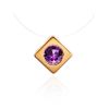 Invisible Necklace With Square Golden Pendant The Aurora, Length: 40, image 