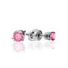 Luminous Silver Studs With Pink Crystals The Aurora, image 