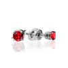Red Crystal Stud Earrings In Silver The Aurora, image 
