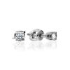 White Crystal Stud Earrings In Silver, image 