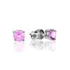 Romantic Silver Stud Earrings With Pink Crystals The Aurora, image 