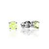 Silver Stud Earrings With Lime Colored Crystals The Aurora, image 