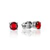 Sterling Silver Stud Earrings With Red Crystals, image 