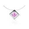 Fishing Line Necklace With Pink Crystal Pendant The Aurora, image 