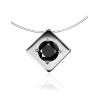 Invisible Necklace With Black Crystal Pendant The Aurora, image 
