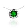 Invisible Chain Necklace With Green Crystal The Aurora, image 