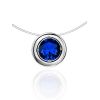 Invisible Necklace With Blue Crystal Round Pendant The Aurora, image 