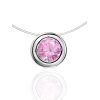 Invisible Chain Necklace With Pink Crystal Pendant The Aurora, image 