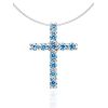 Invisible Necklace With Crystal Cross Pendant The Aurora, image 