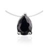 Invisible Necklace With Black Crystal In Silver The Aurora, image 