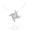 Invisible Necklace With White Crystal In Silver The Aurora, image 