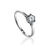 Iridescent Crystal Centerpiece Ring In Silver, Ring Size: 6 / 16.5, image 