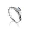 Vintage Inspired Silver Ring With White Crystals, Ring Size: 5 / 15.5, image 