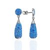 Silver Dangle Earrings With Blue Crystals The Eclat, image 