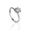 Bright Centerpiece Crystal Ring In Sterling Silver, Ring Size: 5 / 15.5, image 