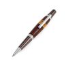Handcrafted Wooden Ball Pen With Natural Amber, image 
