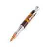 Handcrafted Wenge Wood Ball Pen With Natural Amber, image 