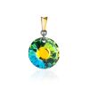 Round Crystal Pendant In Gold Plated Silver The Fame, image 