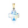 Crystal Cross Pendant In Gold Plated Silver The Fame, image 
