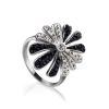 Silver Floral Ring With Two Toned Crystals The Eclat, Ring Size: 10 / 20, image 