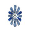 Silver Floral Pendant With Blue Crystals The Eclat, image 