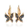 Gold-Plated Dangles With Dark Blue Crystals The Jungle, image 