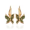 Gold Plated Floral Dangles With Crystals The Jungle, image 