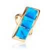 Reconstructed Turquoise Cocktail Ring In Gold-Plated Silver, Ring Size: 9.5 / 19.5, image 