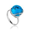 Classy Reconstructed Turquoise Silver Ring, Ring Size: 8 / 18, image 