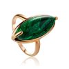 Gold-Plated Ring With Reconstructed Malachite Centerstone, Ring Size: 7 / 17.5, image 