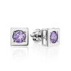Geometric Silver Studs With Lilac Crystals The Aurora, image 