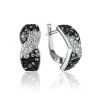 Black And White Crystal Earrings In Silver The Eclat, image 