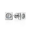 Geometric Silver Studs With White Crystals The Aurora, image 