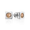 Geometric Studs Earrings With Champaign Crystals The Aurora, image 