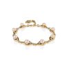 Gold-Plated Link Bracelet With Cultured Pearl And Crystals The Serene, image 