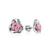 Sterling Silver Studs With Pink Crystals The Aurora, image 